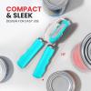 imageZulay Kitchen Heavy Duty Stainless Steel Can Opener Manual with Bottle Opener  Rust Proof Manual Can Opener With Turn Knob ampamp Soft Grip Handles  BlackTurquoise