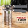 imageZulay Kitchen Heavy Duty Stainless Steel Can Opener Manual with Bottle Opener  Rust Proof Manual Can Opener With Turn Knob ampamp Soft Grip Handles  BlackGray