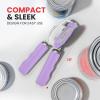 imageZulay Kitchen Heavy Duty Stainless Steel Can Opener Manual with Bottle Opener  Rust Proof Manual Can Opener With Turn Knob ampamp Soft Grip Handles  BlackLavender