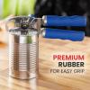 imageZulay Kitchen Heavy Duty Stainless Steel Can Opener Manual with Bottle Opener  Rust Proof Manual Can Opener With Turn Knob ampamp Soft Grip Handles  BlackRoyal Blue