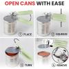 imageZulay Kitchen Heavy Duty Stainless Steel Can Opener Manual with Bottle Opener  Rust Proof Manual Can Opener With Turn Knob ampamp Soft Grip Handles  BlackPistachio