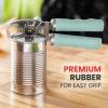 imageZulay Kitchen Heavy Duty Stainless Steel Can Opener Manual with Bottle Opener  Rust Proof Manual Can Opener With Turn Knob ampamp Soft Grip Handles  BlackMint