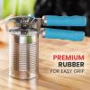 imageZulay Kitchen Heavy Duty Stainless Steel Can Opener Manual with Bottle Opener  Rust Proof Manual Can Opener With Turn Knob ampamp Soft Grip Handles  BlackAqua