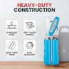 imageZulay Kitchen Heavy Duty Stainless Steel Can Opener Manual with Bottle Opener  Rust Proof Manual Can Opener With Turn Knob ampamp Soft Grip Handles  BlackAqua