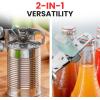imageZulay Kitchen Heavy Duty Stainless Steel Can Opener Manual with Bottle Opener  Rust Proof Manual Can Opener With Turn Knob ampamp Soft Grip Handles  BlackMint