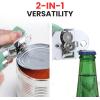 imageZulay Kitchen Heavy Duty Stainless Steel Can Opener Manual with Bottle Opener  Rust Proof Manual Can Opener With Turn Knob ampamp Soft Grip Handles  BlackMint