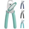 imageZulay Kitchen Heavy Duty Stainless Steel Can Opener Manual with Bottle Opener  Rust Proof Manual Can Opener With Turn Knob ampamp Soft Grip Handles  BlackMint