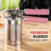 imageZulay Kitchen Heavy Duty Stainless Steel Can Opener Manual with Bottle Opener  Rust Proof Manual Can Opener With Turn Knob ampamp Soft Grip Handles  BlackPink