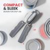 imageZulay Kitchen Heavy Duty Stainless Steel Can Opener Manual with Bottle Opener  Rust Proof Manual Can Opener With Turn Knob ampamp Soft Grip Handles  BlackGray