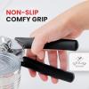 imageZulay Kitchen Heavy Duty Stainless Steel Can Opener Manual with Bottle Opener  Rust Proof Manual Can Opener With Turn Knob ampamp Soft Grip Handles  BlackBlack