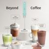 imageZulay Kitchen Lux Rechargeable Milk Frother Handheld  Powerful 2Speed Motor Fully Waterproof 2000mAh Battery  Drink Mixer For Latte Cappuccino Matcha Protein Powder  BlackSky Blue