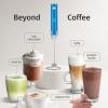 imageZulay Kitchen Lux Rechargeable Milk Frother Handheld  Powerful 2Speed Motor Fully Waterproof 2000mAh Battery  Drink Mixer For Latte Cappuccino Matcha Protein Powder  BlackMetallic Blue