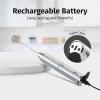 imageZulay Kitchen Lux Rechargeable Milk Frother Handheld  Powerful 2Speed Motor Fully Waterproof 2000mAh Battery  Drink Mixer For Latte Cappuccino Matcha Protein Powder  BlackSilver