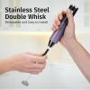 imageZulay Kitchen Lux Rechargeable Milk Frother Handheld  Powerful 2Speed Motor Fully Waterproof 2000mAh Battery  Drink Mixer For Latte Cappuccino Matcha Protein Powder  BlackBlack Purple