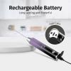 imageZulay Kitchen Lux Rechargeable Milk Frother Handheld  Powerful 2Speed Motor Fully Waterproof 2000mAh Battery  Drink Mixer For Latte Cappuccino Matcha Protein Powder  BlackBlack Purple