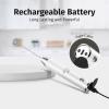 imageZulay Kitchen Lux Rechargeable Milk Frother Handheld  Powerful 2Speed Motor Fully Waterproof 2000mAh Battery  Drink Mixer For Latte Cappuccino Matcha Protein Powder  BlackWhite