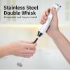 imageZulay Kitchen Lux Rechargeable Milk Frother Handheld  Powerful 2Speed Motor Fully Waterproof 2000mAh Battery  Drink Mixer For Latte Cappuccino Matcha Protein Powder  BlackWhite Marble