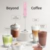 imageZulay Kitchen Lux Rechargeable Milk Frother Handheld  Powerful 2Speed Motor Fully Waterproof 2000mAh Battery  Drink Mixer For Latte Cappuccino Matcha Protein Powder  BlackPink