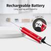 imageZulay Kitchen Lux Rechargeable Milk Frother Handheld  Powerful 2Speed Motor Fully Waterproof 2000mAh Battery  Drink Mixer For Latte Cappuccino Matcha Protein Powder  BlackRed