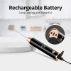 imageZulay Kitchen Lux Rechargeable Milk Frother Handheld  Powerful 2Speed Motor Fully Waterproof 2000mAh Battery  Drink Mixer For Latte Cappuccino Matcha Protein Powder  BlackBlack Copper