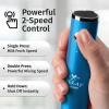 imageZulay Kitchen Lux Rechargeable Milk Frother Handheld  Powerful 2Speed Motor Fully Waterproof 2000mAh Battery  Drink Mixer For Latte Cappuccino Matcha Protein Powder  BlackMetallic Blue