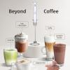 imageZulay Kitchen Lux Rechargeable Milk Frother Handheld  Powerful 2Speed Motor Fully Waterproof 2000mAh Battery  Drink Mixer For Latte Cappuccino Matcha Protein Powder  BlackWhite Marble