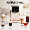 imageZulay Kitchen Magia Clasica  Fully Automatic Espresso Machine With Grinder  Touch Screen Coffee Maker With OneTouch Operation  Milk Foam System For Latte Cappuccino Macchiato  BlackCream Copper