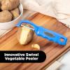 imageZulay Kitchen Premium Vegetable Peeler for Kitchen  Swivel Peeler with Razor Sharp Stainless Steel Blades ampamp Strong Ergonomic Handle  Dishwasher Safe Easy To Use with Blemish Remover  BlackBlue