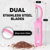 imageZulay Kitchen Premium Vegetable Peeler for Kitchen  Swivel Peeler with Razor Sharp Stainless Steel Blades ampamp Strong Ergonomic Handle  Dishwasher Safe Easy To Use with Blemish Remover  BlackSalmon Pink