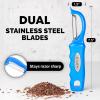 imageZulay Kitchen Premium Vegetable Peeler for Kitchen  Swivel Peeler with Razor Sharp Stainless Steel Blades ampamp Strong Ergonomic Handle  Dishwasher Safe Easy To Use with Blemish Remover  BlackBlue