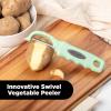 imageZulay Kitchen Premium Vegetable Peeler for Kitchen  Swivel Peeler with Razor Sharp Stainless Steel Blades ampamp Strong Ergonomic Handle  Dishwasher Safe Easy To Use with Blemish Remover  BlackMint