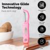 imageZulay Kitchen Premium Vegetable Peeler for Kitchen  Swivel Peeler with Razor Sharp Stainless Steel Blades ampamp Strong Ergonomic Handle  Dishwasher Safe Easy To Use with Blemish Remover  BlackSalmon Pink