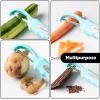 imageZulay Kitchen Premium Vegetable Peeler for Kitchen  Swivel Peeler with Razor Sharp Stainless Steel Blades ampamp Strong Ergonomic Handle  Dishwasher Safe Easy To Use with Blemish Remover  BlackLight Blue