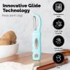 imageZulay Kitchen Premium Vegetable Peeler for Kitchen  Swivel Peeler with Razor Sharp Stainless Steel Blades ampamp Strong Ergonomic Handle  Dishwasher Safe Easy To Use with Blemish Remover  BlackLight Blue