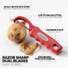 imageZulay Kitchen Premium Vegetable Peeler for Kitchen  Swivel Peeler with Razor Sharp Stainless Steel Blades ampamp Strong Ergonomic Handle  Dishwasher Safe Easy To Use with Blemish Remover  BlackRed
