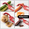 imageZulay Kitchen Premium Vegetable Peeler for Kitchen  Swivel Peeler with Razor Sharp Stainless Steel Blades ampamp Strong Ergonomic Handle  Dishwasher Safe Easy To Use with Blemish Remover  BlackRed