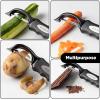 imageZulay Kitchen Premium Vegetable Peeler for Kitchen  Swivel Peeler with Razor Sharp Stainless Steel Blades ampamp Strong Ergonomic Handle  Dishwasher Safe Easy To Use with Blemish Remover  BlackBlackSilver