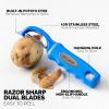 imageZulay Kitchen Premium Vegetable Peeler for Kitchen  Swivel Peeler with Razor Sharp Stainless Steel Blades ampamp Strong Ergonomic Handle  Dishwasher Safe Easy To Use with Blemish Remover  BlackBlue