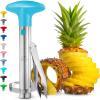 imageZulay Kitchen Stainless Steel Pineapple Corer ampamp Slicer  Eye Removal Tool  Heavy Duty Pineapple Cutter with Reinforced Blade  Effortless Pineapple Core Remover ampamp Slicer  Periwinkle BlueLight Blue