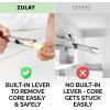imageZulay Kitchen Stainless Steel Pineapple Corer ampamp Slicer  Eye Removal Tool  Heavy Duty Pineapple Cutter with Reinforced Blade  Effortless Pineapple Core Remover ampamp Slicer  Periwinkle Blue2 Pack  BlackRed