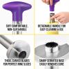imageZulay Kitchen Stainless Steel Pineapple Corer ampamp Slicer  Eye Removal Tool  Heavy Duty Pineapple Cutter with Reinforced Blade  Effortless Pineapple Core Remover ampamp Slicer  Periwinkle BluePurple