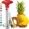 imageZulay Kitchen Stainless Steel Pineapple Corer ampamp Slicer  Eye Removal Tool  Heavy Duty Pineapple Cutter with Reinforced Blade  Effortless Pineapple Core Remover ampamp Slicer  Periwinkle BlueCherry Red