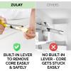 imageZulay Kitchen Stainless Steel Pineapple Corer ampamp Slicer  Eye Removal Tool  Heavy Duty Pineapple Cutter with Reinforced Blade  Effortless Pineapple Core Remover ampamp Slicer  Periwinkle BlueYellow