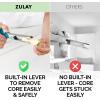 imageZulay Kitchen Stainless Steel Pineapple Corer ampamp Slicer  Eye Removal Tool  Heavy Duty Pineapple Cutter with Reinforced Blade  Effortless Pineapple Core Remover ampamp Slicer  Periwinkle BlueLight Blue