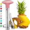 imageZulay Kitchen Stainless Steel Pineapple Corer ampamp Slicer  Eye Removal Tool  Heavy Duty Pineapple Cutter with Reinforced Blade  Effortless Pineapple Core Remover ampamp Slicer  Periwinkle BlueLight Pink
