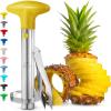 imageZulay Kitchen Stainless Steel Pineapple Corer ampamp Slicer  Eye Removal Tool  Heavy Duty Pineapple Cutter with Reinforced Blade  Effortless Pineapple Core Remover ampamp Slicer  Periwinkle BlueYellow