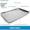 imageZulay Large Aluminum Baking Pan  Half Sheet 13quot x 18quot Baking Sheet For Oven  Perfect Cookie Sheet For Baking Commercial Or Home Use  Heavy Duty ampamp Encapsulated Rim Half Sheet Pans