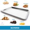 imageZulay Large Aluminum Baking Pan  Half Sheet 13quot x 18quot Baking Sheet For Oven  Perfect Cookie Sheet For Baking Commercial Or Home Use  Heavy Duty ampamp Encapsulated Rim Half Sheet Pans