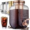 imageZulay Kitchen 1 Gallon Cold Brew Coffee Maker  Large Iced Tea ampamp Cold Brew Pitcher with ExtraThick Glass ampamp Stainless Steel Infuser  Cold Brew Coffee Maker with Airtight Lid ampamp Spout SilverRose Gold