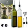 imageZulay Kitchen 17oz Olive Oil Dispenser Bottle  Glass Oil Cruet with Spout Funnel ampamp Pourers EasyPour Decanter for Kitchen Cooking and Serving GreenClear  Green